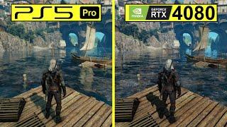 The Witcher 3  PS5 Pro (Pre-Patch) vs PC RTX 4080 Ray Tracing Mode Graphics Comparison