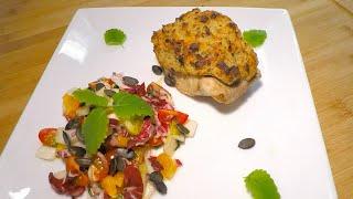 Herb crust catfish filet with summer salad