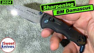 Sharpening a Benchmade Full Immunity Damascus Knife to Mirror Finish on TS Prof