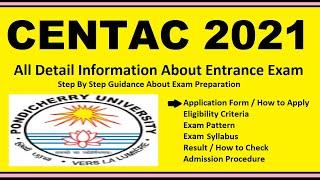 CENTAC 2021 - Notification, Dates, Application, Eligibility, Admit Card, Pattern, Syllabus, Result