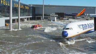 SHOCKING Footage: El Prat Airport Underwater! What Happened in Barcelona?