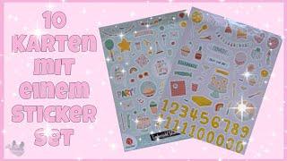  10 Karten mit einem Sticker Set  von Action