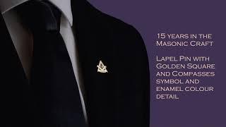 15 Years a Mason - Square and Compasses Anniversary Lapel Pin