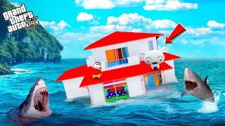 Shinchan House Crashed & Submerged In a Massive Tsunami in GTA 5