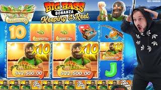 BIG BASS BONANZA - KEEPING it REAL - HIT BIG FISH with X10 MULTIPLIER - BIG CASINO WIN SLOT ONLINE