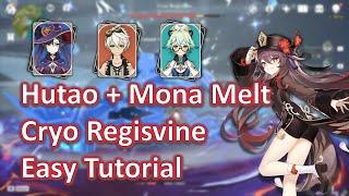 HuTao Cryo Regisvine Mona Melt / Tutorial Easy! Oneshot - Genshin Impact