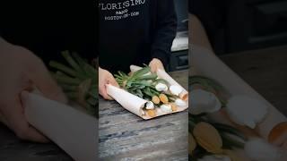  Как БЫСТРО и КРАСИВО упаковать букет с тюльпанами? #тюльпаны #флористика