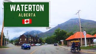 Relaxing tour around Town of WATERTON, Alberta | Canada (Waterton National Park) [4K]- a lovely town