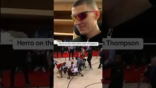 Tyler Herro reacts to his altercation with Amen Thompson 