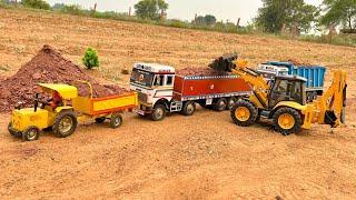 Jcb 5cx backhoe loading muram in Tata truck 2518 and dump truck | jcb truck