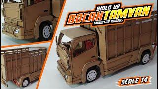 MEMBUAT MINIATUR TRUCK BOCAH TAMVAN FULL KARDUS BISA OLENG || HANDMADE