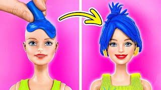 Ugly Barbie Doll Become a Princess! Doll Hacks & Crafts by 123 GO!