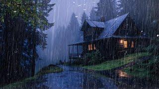 Gentle Night RAIN - Rain Sounds For Sleeping - Thunderstorm Sounds, STUDY, White noise, Relax