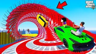 FRANKLIN TRIED IMPOSSIBLE RED LOOP MEGA RAMP PARKOUR CHALLENGE GTA 5 | SHINCHAN and CHOP