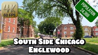 Driving Around Chicago Hood - "Englewood" Neighborhood on South Side in 4k Video