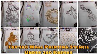 Top 100 Wall Painting Stencil Under 200 Rupees || Asian Paints  Wall Painting Design Ideas