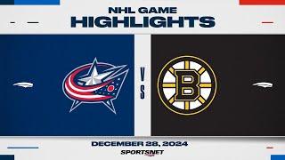 NHL Highlights - Blue Jackets vs. Bruins - December 28, 2024