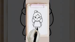 how to draw a cute little girl easy