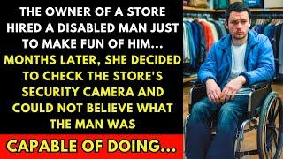 THE OWNER OF A CLOTHING STORE HIRED A DISABLED MAN JUST TO MAKE FUN OF HIM... MONTHS LATER...