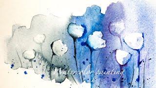 an easy way to paint flower with watercolor