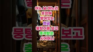 어느날 며느리 옷장에 쌓여있는 현금 뭉텅이를 보고 충격받은 시어머니