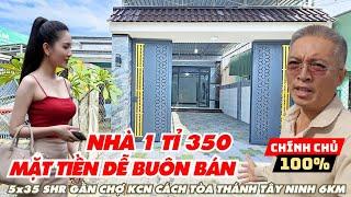 Nhà Tây Ninh giá 1 tỉ 350tr mặt tiền nhựa dễ buôn bán 3PN 3WC gần trường chợ KCN cách Tòa Thánh 6km