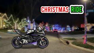 POV: motovlog Riding through the most lit up Christmas town