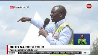 President William Ruto tours development projects in the capital city