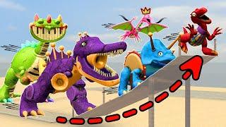 Who Has The Longest Jump Between All Dino Toy Pianosaurus Poppy Playtime 4 Family In Garry's Mod?