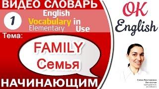 Тема 1 Family - семья. Английский словарь для начинающих. English vocabulary beginners