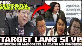 NABUKING PLANO SA CONGRESS NI MARCOLETA!  VP TARGET LANG ANG CONFIDENTIAL FUNDS SA HEARING!