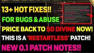 13 NEW POE 2 Hot Fixes In 0.1.0f Patch Notes (Restartless) | POE 2 Devs Are Back!!