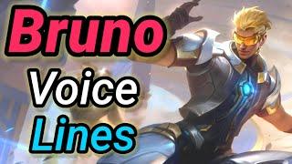 Bruno Revamp voice lines and quotes - dialogues Mobile Legends Noygen