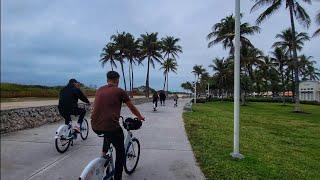 4K Lummus Park , Winter Walking Virtual Travel Tour , Miami Beach Florida , January 20 2025