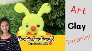 diy Easy Clay tutorial Easter Bunny l Barbie handicraft