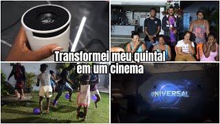 TRANSFORMEI MEU QUINTAL EM UM CINEMA | NOITE DO CINEMA COM A FAMÍLIA | MUITAS BRINCADEIRAS