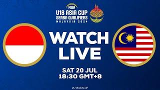 Indonesia v Malaysia | Full Basketball Game | FIBA U18 Asia Cup 2024 - SEABA Qualifiers