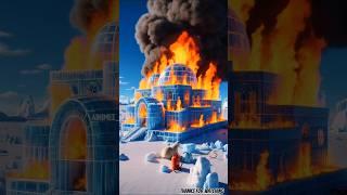 ️ Grandmother and Monkey Build a Beautiful Snow House  | #shorts #ytshorts #ai