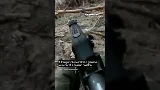 Foreign Volunteer Fires a Grenade Launcher at Russian Position #warinukraine