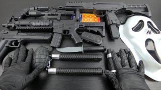 Toy Guns and Equipments - M4 Rifle - Desert Eagle - Different Uzi and Scary Mask