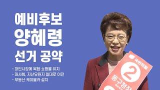 광주 동구 선거구 예비후보 양혜령 선거 공약