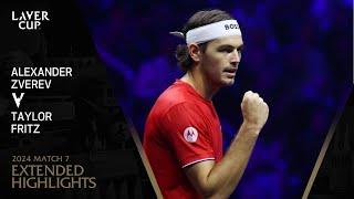 Alexander Zverev v Taylor Fritz Extended Highlights | Laver Cup 2024 Match 7