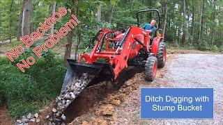 77-Ditch Digging with Titan Stump Bucket on Branson 2515h