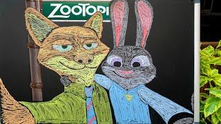 Drawing Zootopia with Chalk!?  8 Hrs of Chalk Art + Lullabies