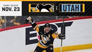 GAME RECAP: Penguins vs. Utah Hockey Club (11.23.24) | Sidney Crosby Scores 600th Career Goal