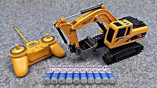 Unboxing Piggy Bank Money Box, RC Excavator Super Builder 6 Ch, R/C Infrared Control City Express