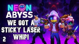 Neon Abyss: Sticky laser whip for the win! It even goes through walls! | 2