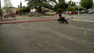 Passing the california m1 skills test on a Harley