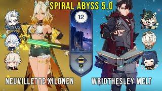 C0 Xilonen Neuvillette and C0 Wriothesley Reverse Melt | Genshin Impact Abyss 5.0 Floor 12 9 Stars