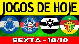 JOGOS DE HOJE | DESTA SEXTA-FEIRA 18/10/2024 | RODADA DO BRASILEIRÃO 2024 | JOGO DE HOJE